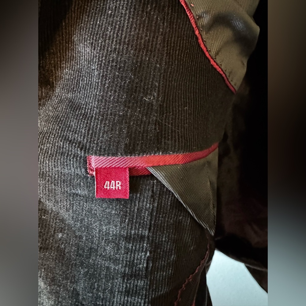 ADOLFO Men's BLACK Corduroy LINED 2-Button SPORT COAT/BLAZER/JACKET Size 44R‎ - Picture 11 of 11